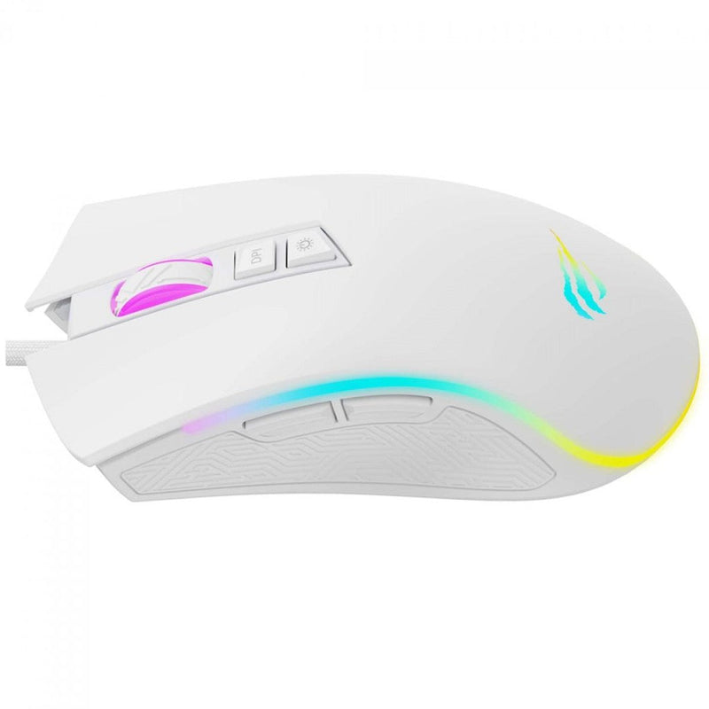Mouse Gamer Havit MS1034, RGB, 4800DPI, USB, 7 Botões, Branco