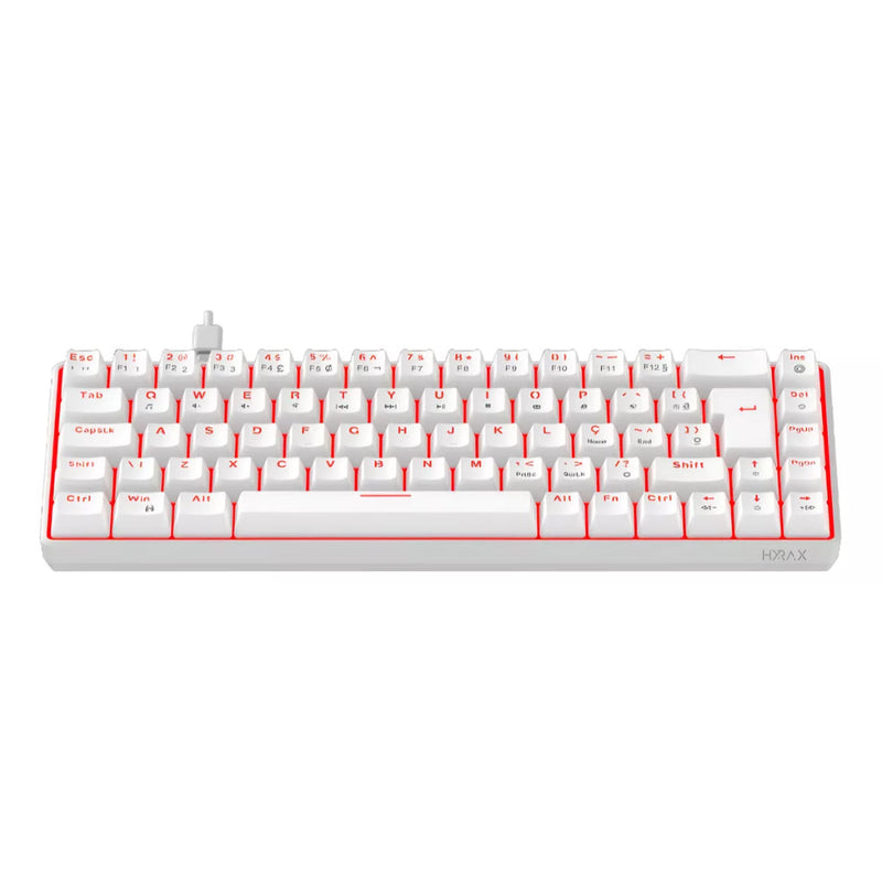 Teclado Mecânico Gamer Hyrax, 65%, Thunder Pro, Switch Huano, Led Vermelho - ABNT2