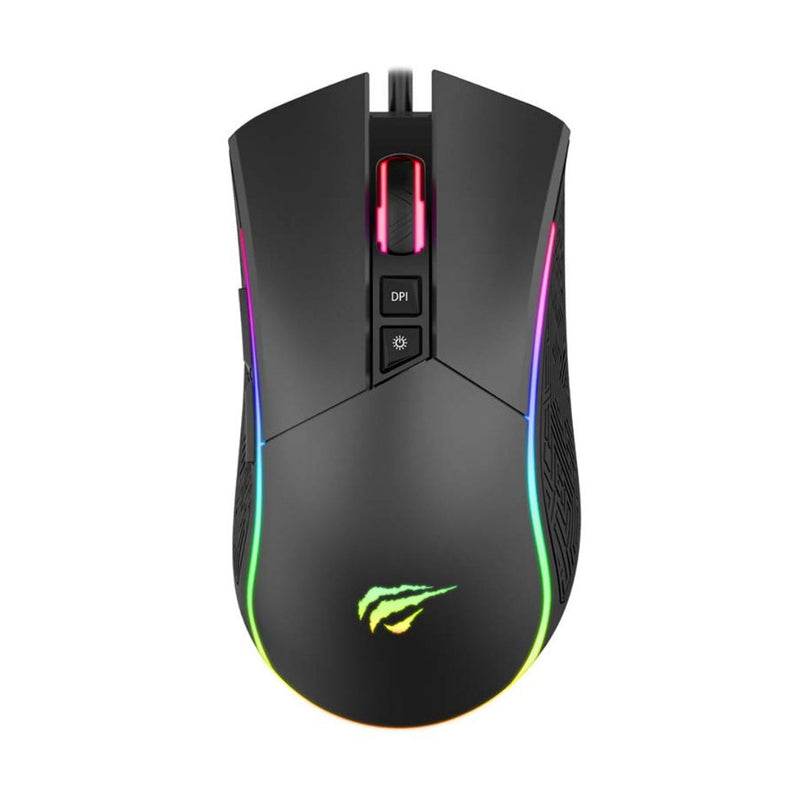 Mouse Gamer Havit MS1001S 4800 DPI 7 Botões RGB Preto